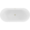 Mexen Paola cadă freestanding, 170 x 80 cm, alb lucios, preaplin auriu periat - 52721708000-55