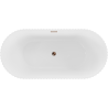 Mexen Paola cadă freestanding cu nervuri 170 x 80 cm, alb lucios, preaplin aur roz - 52721708000-60