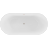 Mexen Paola cadă freestanding canelată 170 x 80 cm, alb lucios, preaplin cupru periat - 52721708000-65