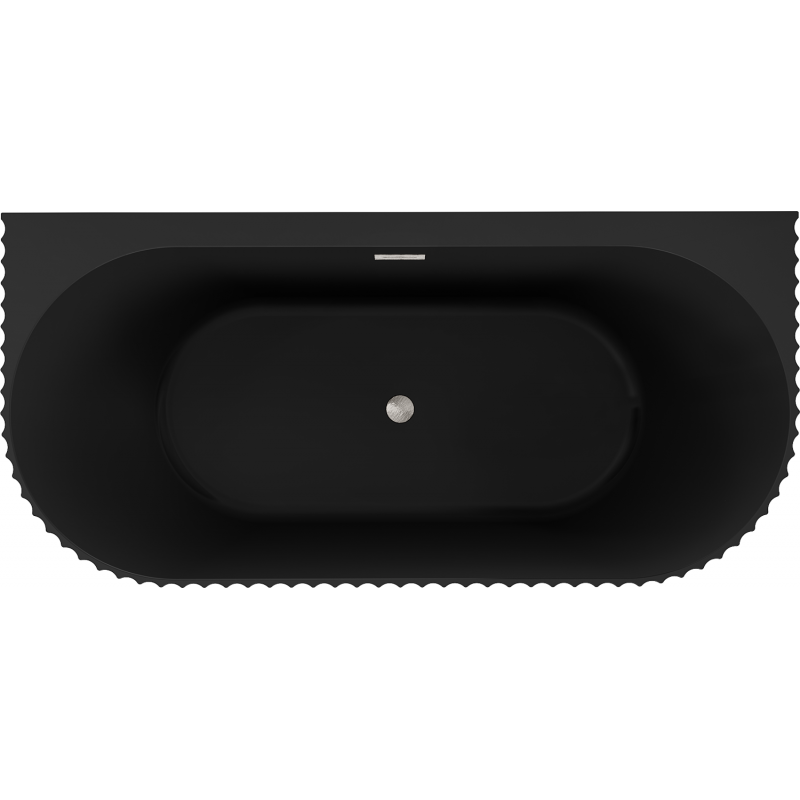 Mexen Sella cada freestanding de perete cu caneluri 150 x 75 cm, negru mat, preaplin nichel periat - 52711507571-97