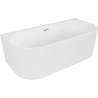 Mexen Sella cadă freestanding pe perete, striată 170 x 80 cm, alb lucios, preaplin crom - 52711708000-01