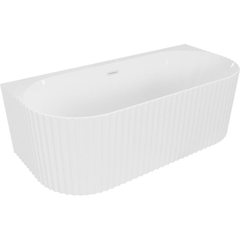 Mexen Sella cadă freestanding parțial încastrată 170 x 80 cm, alb lucios, preaplin alb - 52711708000-20