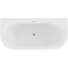 Mexen Sella cadă freestanding de perete canelată 170 x 80 cm, alb lucios, preaplin cupru periat - 52711708000-65