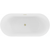 Mexen Paola cadă freestanding cu striații 170 x 80 cm, alb mat, preaplin aurit periat - 52721708001-55
