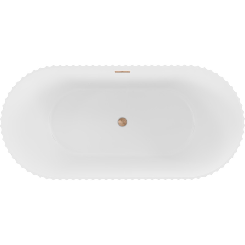 Mexen Paola cadă freestanding canelată 170 x 80 cm, alb mat, preaplin cupru periat - 52721708001-65