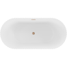 Mexen Paola cadă freestanding cu striații 170 x 80 cm, alb mat, preaplin cupru periat - 52721708001-65