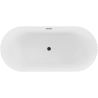 Mexen Paola cadă de baie freestanding, canelată 170 x 80 cm, alb mat, preaplin negru - 52721708001-70