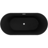 Cada freestanding Mexen Paola cu striații 170 x 80 cm, negru mat, preaplin alb - 52721708071-20