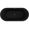 Mexen Paola cadă de baie independentă cu caneluri 170 x 80 cm, negru mat, preaplin auriu - 52721708071-50