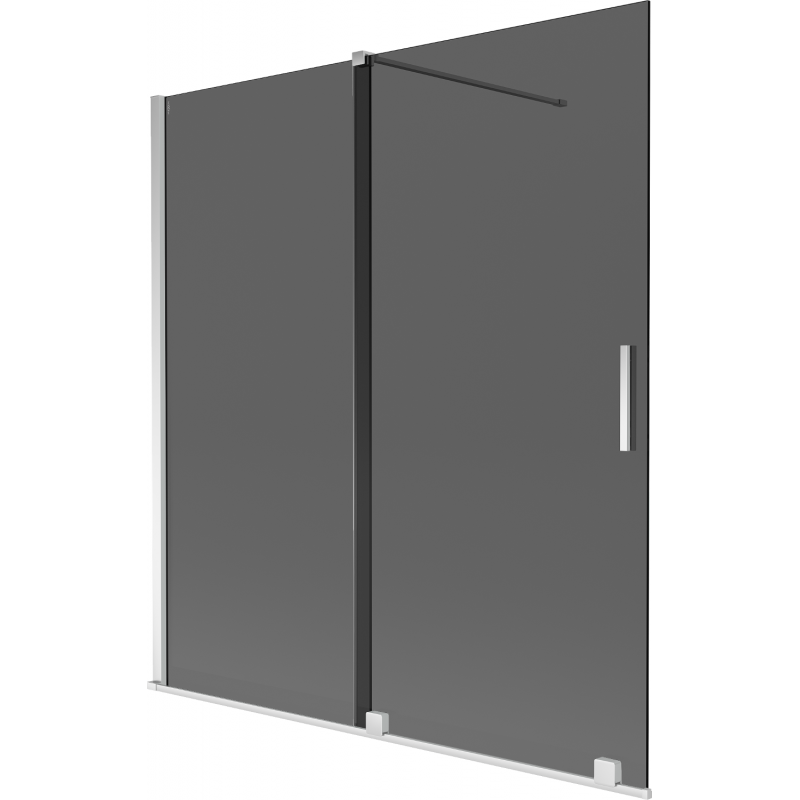 Mexen Velar paravan cadă cu 2 uși culisante 150 x 150 cm, grafit, crom - 896-150-000-41-01