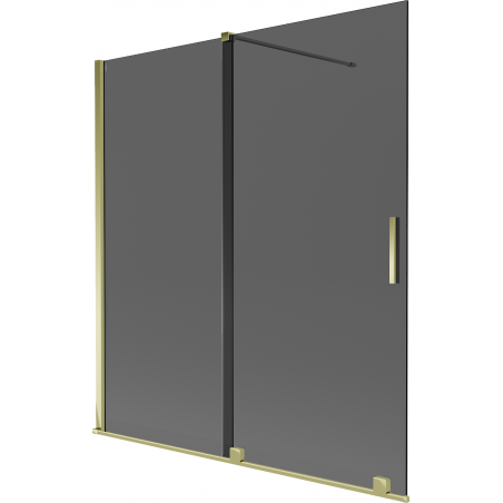 Mexen Velar kétszárnyú tolóajtós kádparaván 150 x 150 cm, grafit, arany - 896-150-000-41-50