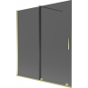 Mexen Velar paravan cadă cu 2 uși glisante 150 x 150 cm, grafit, auriu - 896-150-000-41-50
