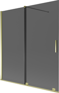 Mexen Velar paravan cadă cu 2 uși glisante 150 x 150 cm, grafit, auriu - 896-150-000-41-50