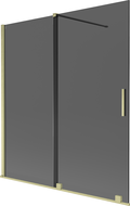 Mexen Velar paravan pentru cadă, cu 2 uși glisante, 150 x 150 cm, grafit, auriu periat - 896-150-000-41-55