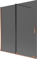 Mexen Velar paravan de baie cu 2 uși glisante 150 x 150 cm, grafit, auriu roz - 896-150-000-41-60