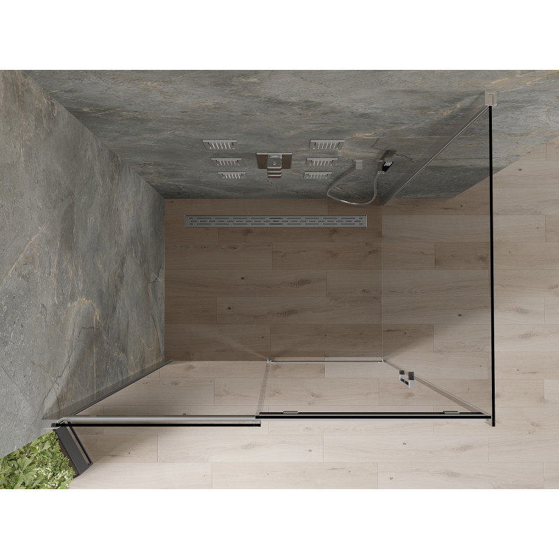 Mexen Omega cabina de duș culisantă 130 x 80 cm, grafit, crom - 825-130-080-01-40