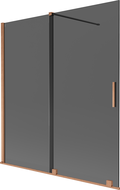 Paravan de cadă Mexen Velar, glisant cu 2 canaturi, 150 x 150 cm, grafit, cupru periat - 896-150-000-41-65
