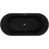 Cada freestanding Mexen Paola cu riflaje 170 x 80 cm, negru mat, preaplin cupru periat - 52721708071-65