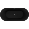 Mexen Paola cadă de baie freestanding profilată 170 x 80 cm, negru mat, preaplin gri armă periat - 52721708071-66