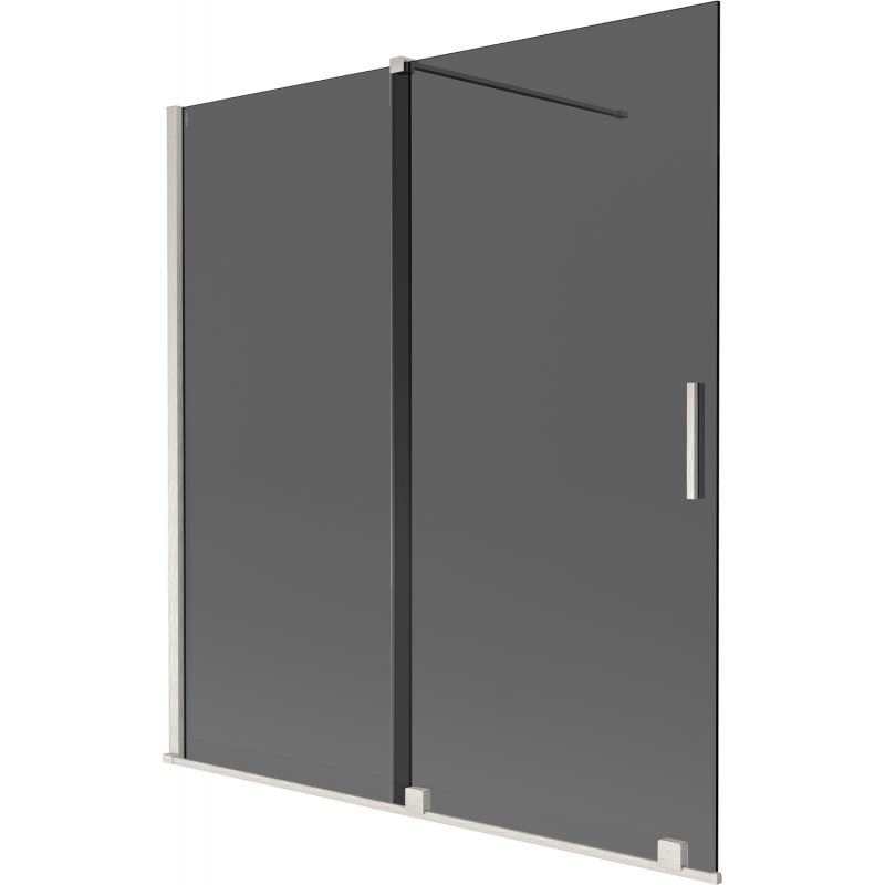 Mexen Velar paravan cadă de duș cu 2 uși glisante 150 x 150 cm, grafit, nichel periat - 896-150-000-41-97