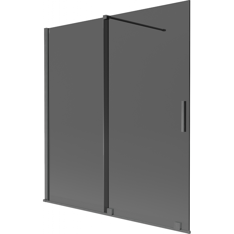 Mexen Velar paravan cadă de duș, 2 uși culisante, 150 x 150 cm, grafit, gri pistol periat - 896-150-000-41-66