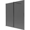 Mexen Velar 2-szárnyú, széthúzható fürdőszobai paraván 150 x 150 cm, grafit, szálcsiszolt szürke - 896-150-000-41-66