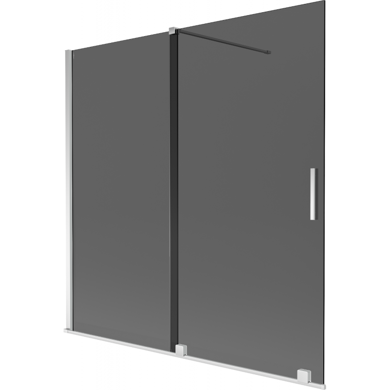 Mexen Velar paravan pentru cadă 2-panouri glisante 160 x 150 cm, grafit, crom - 896-160-000-41-01