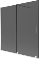 Mexen Velar paravan pentru cadă 2-panouri glisante 160 x 150 cm, grafit, crom - 896-160-000-41-01