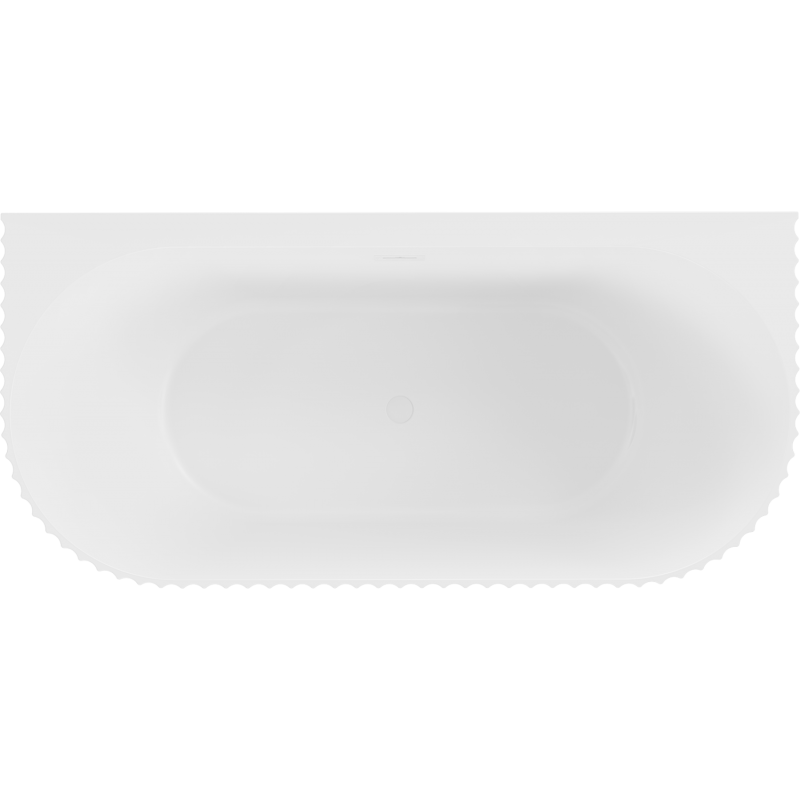 Mexen Sella cadă freestanding parțial de perete canelată 170 x 80 cm, alb mat, preaplin alb - 52711708001-20