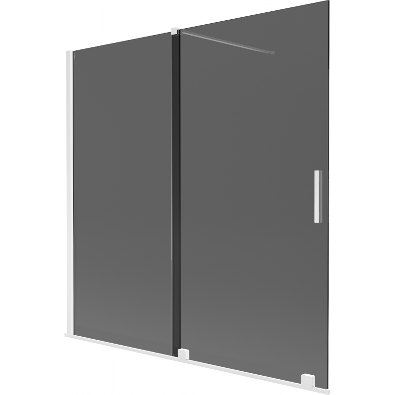 Mexen Velar paravan cadă cu 2 canaturi, glisant, 160 x 150 cm, grafit, alb - 896-160-000-41-20