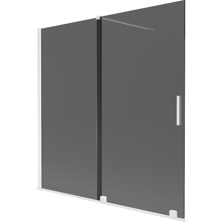 Mexen Velar paravan cadă cu 2 canaturi, glisant, 160 x 150 cm, grafit, alb - 896-160-000-41-20