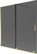 Mexen Velar paravan de cadă cu 2 uși glisante 160 x 150 cm, grafit, auriu - 896-160-000-41-50