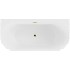 Mexen Sella cadă freestanding, cu partea din spate falţuită, 170 x 80 cm, alb mat, preaplin auriu - 52711708001-50
