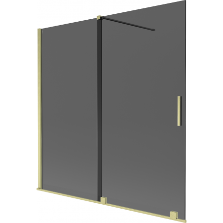 Mexen Velar paravan de baie 2 uși glisante 160 x 150 cm, grafit, auriu periat - 896-160-000-41-55
