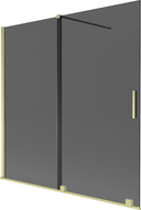 Mexen Velar paravan de baie 2 uși glisante 160 x 150 cm, grafit, auriu periat - 896-160-000-41-55
