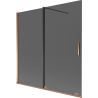 Paravan de baie Mexen Velar, 2-panouri culisante, 160 x 150 cm, grafit, aur roz - 896-160-000-41-60