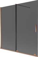 Mexen Velar paravan de cadă glisant cu 2 uși 160 x 150 cm, grafit, aur roz - 896-160-000-41-60