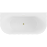 Mexen Sella cadă de colț independentă cu nervuri 170 x 80 cm, alb mat, preaplin auriu periat - 52711708001-55