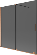Mexen Velar paravan de baie, 2 canaturi glisante 160 x 150 cm, grafit, cupru periat - 896-160-000-41-65
