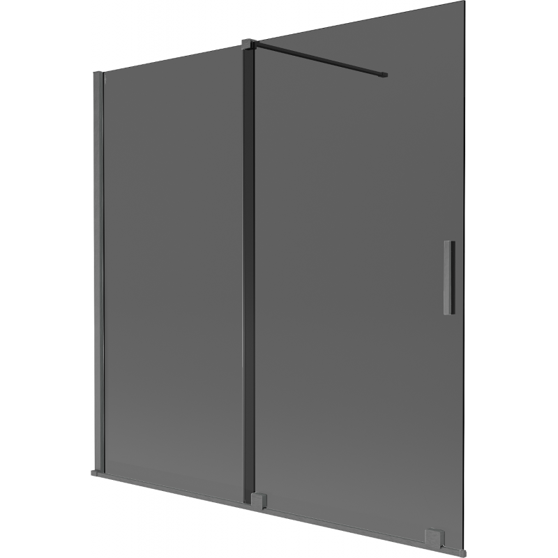 Mexen Velar paravan de cadă cu 2 uși glisante 160 x 150 cm, grafit, gri-închis periat - 896-160-000-41-66