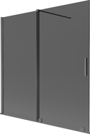 Mexen Velar paravan de cadă cu 2 uși glisante 160 x 150 cm, grafit, gri-închis periat - 896-160-000-41-66