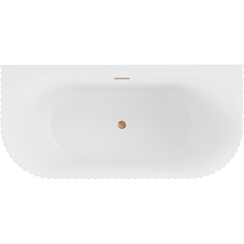 Mexen Sella cadă independentă de perete cu caneluri 170 x 80 cm, alb mat, preaplin cupru periat - 52711708001-65