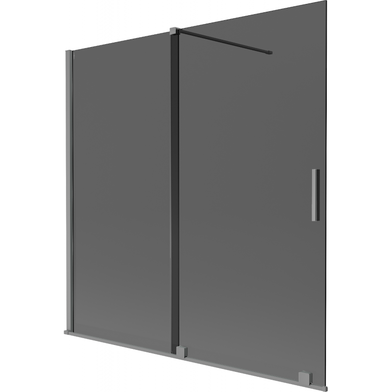 Mexen Velar paravan de cadă de 2 panouri glisante 160 x 150 cm, grafit, metal armat - 896-160-000-41-95