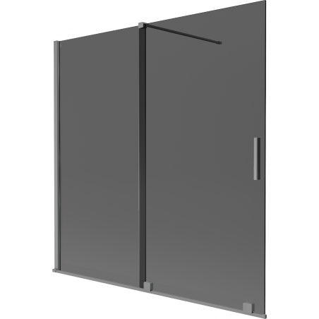 Mexen Velar paravan de cadă de 2 panouri glisante 160 x 150 cm, grafit, metal armat - 896-160-000-41-95