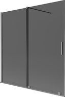 Mexen Velar kétszárnyú, eltolható fürdőszobai paraván, 160 x 150 cm, grafit, gun metal - 896-160-000-41-95