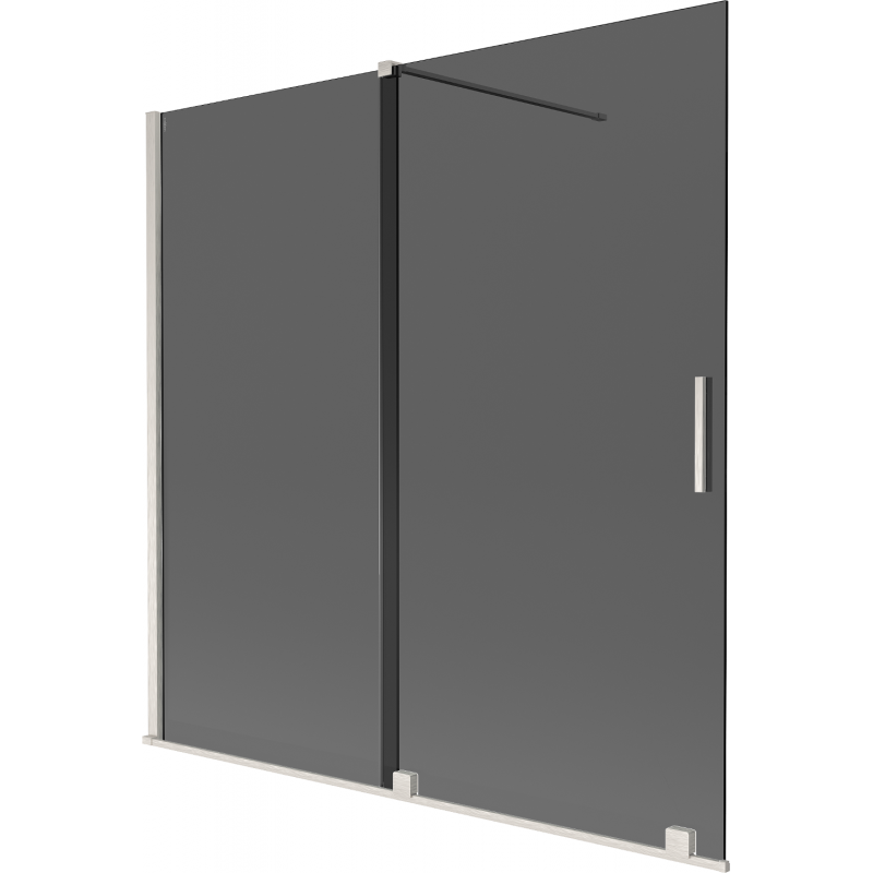 Paravan cadă Mexen Velar cu 2 panouri culisante 160 x 150 cm, grafit, nichel periat - 896-160-000-41-97