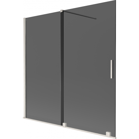 Paravan cadă Mexen Velar cu 2 panouri culisante 160 x 150 cm, grafit, nichel periat - 896-160-000-41-97