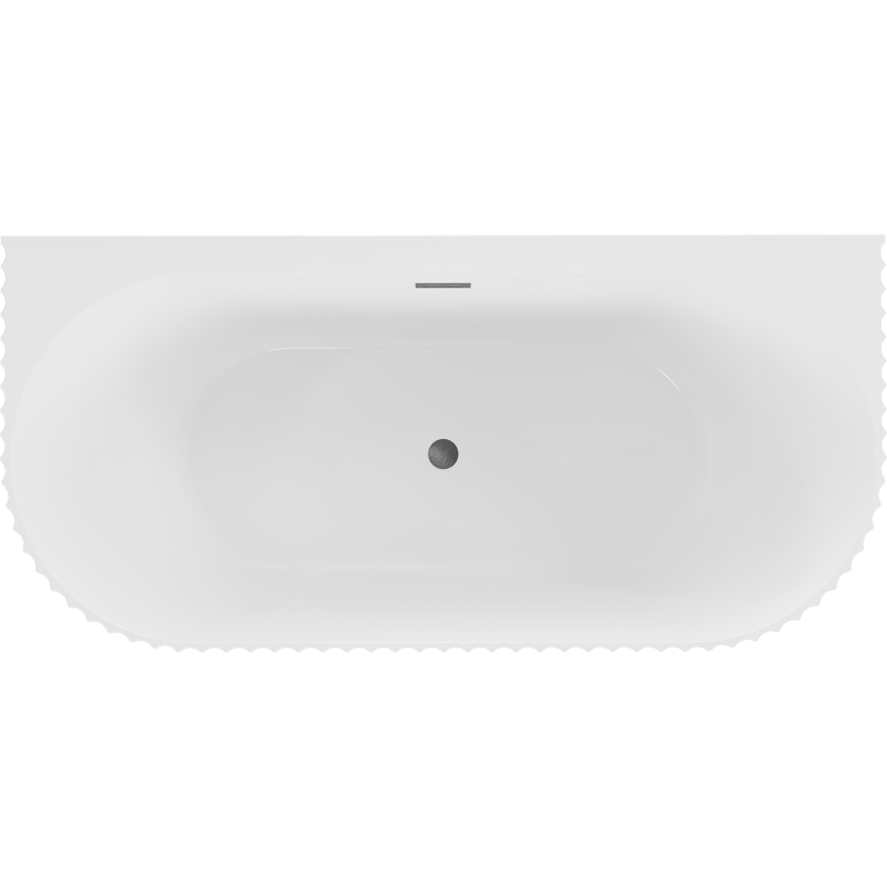 Mexen Sella szabadon álló, bordázott, falmenti kád 170 x 80 cm, fehér matt, szálcsiszolt gun gray lefolyó - 52711708001-66