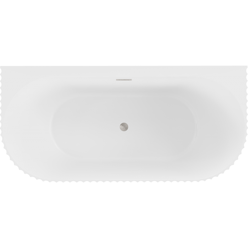 Mexen Sella szabadon álló, fal melletti, bordázott kád 170 x 80 cm, fehér matt, szálcsiszolt nikkel túlfolyó - 52711708001-97