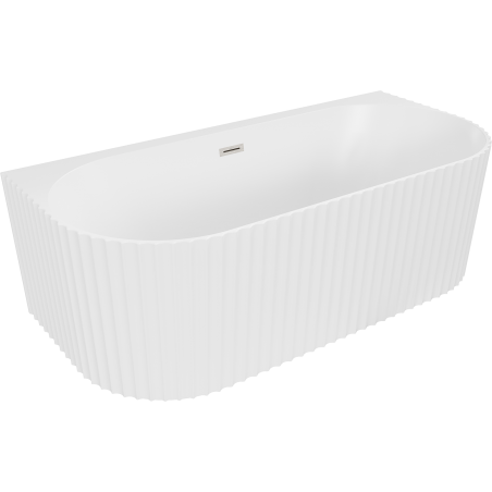 Mexen Sella szabadon álló, fal melletti, bordázott kád 170 x 80 cm, fehér matt, szálcsiszolt nikkel túlfolyó - 52711708001-97